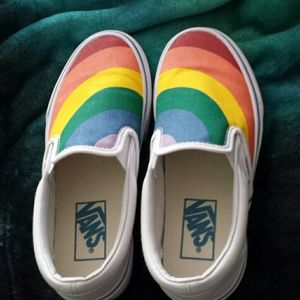 Rainbow Vans Slip ons